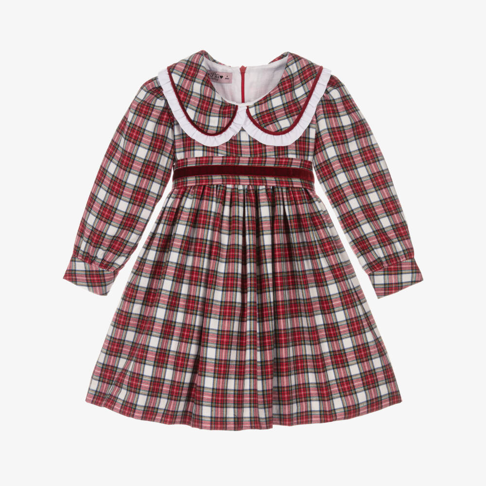 Phi Clothing-Girls Red & White Tartan Dress | Childrensalon Outlet