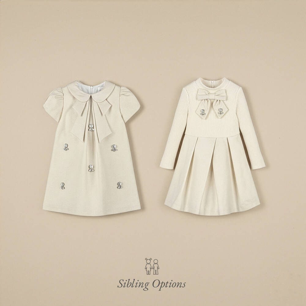 Patachou-Girls Rhinestone Embellished Shimmery Gold Dress | Childrensalon Outlet