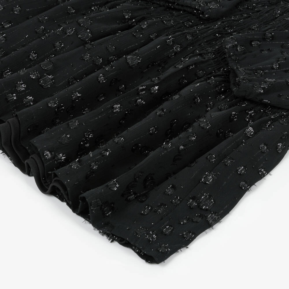 Mayoral-Girls Shimmery Black Crêpe Chiffon Dress | Childrensalon Outlet