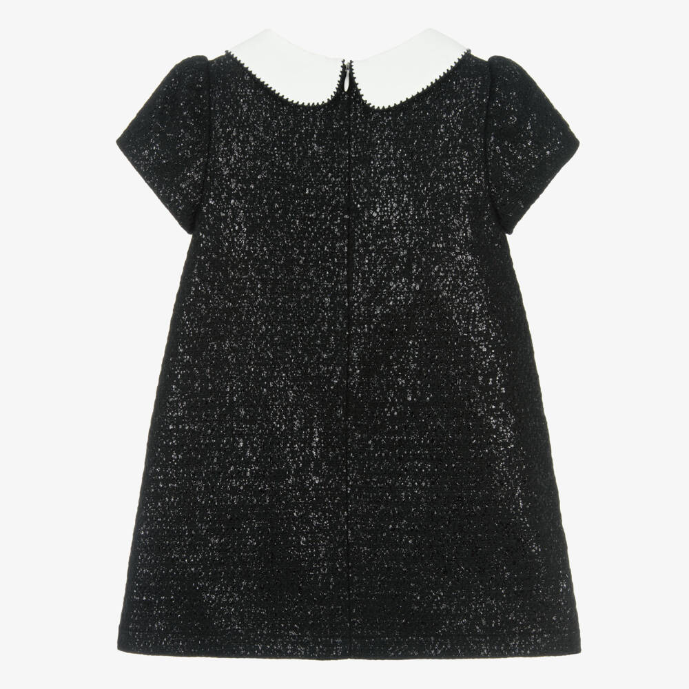 Patachou-Girls Shimmery Black Tweed Dress | Childrensalon Outlet