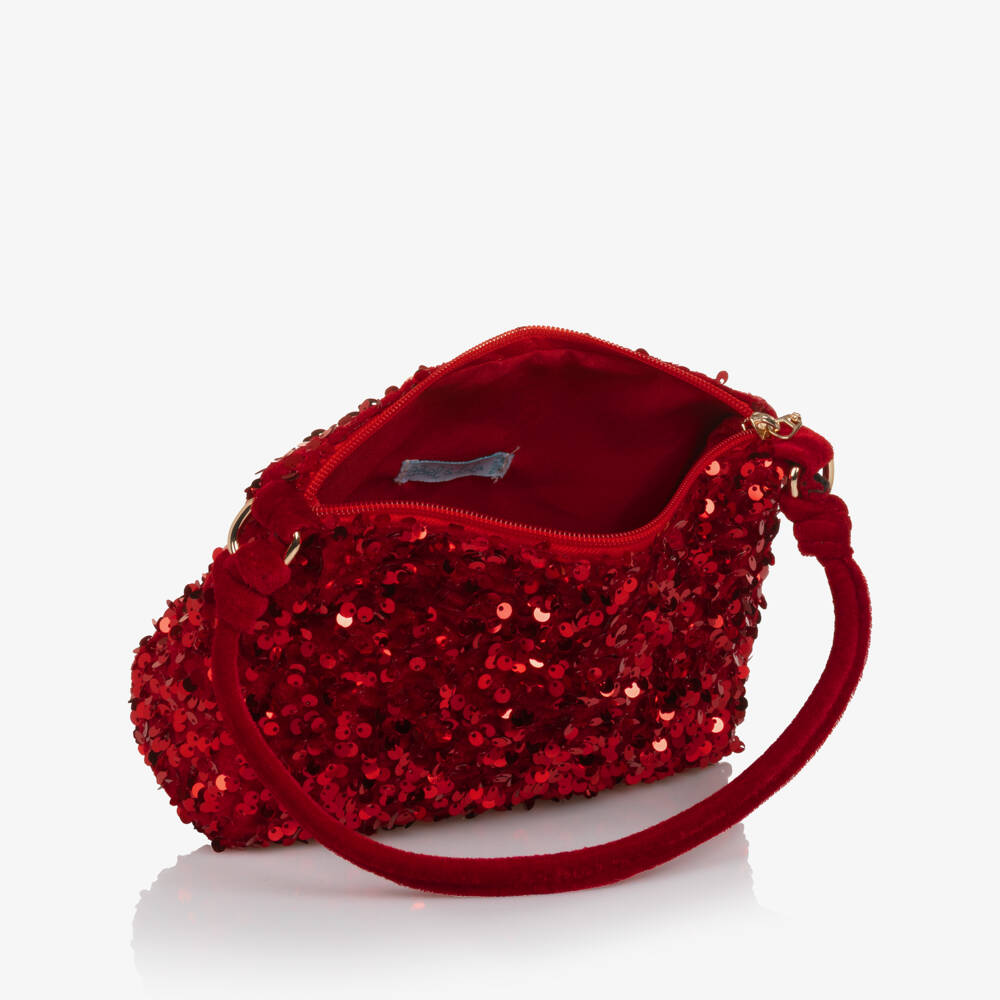 Abel & Lula-Girls Shimmery Red Sequin Handbag (20cm) | Childrensalon Outlet