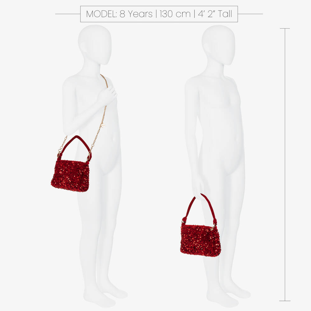 Abel & Lula-Girls Shimmery Red Sequin Handbag (20cm) | Childrensalon Outlet