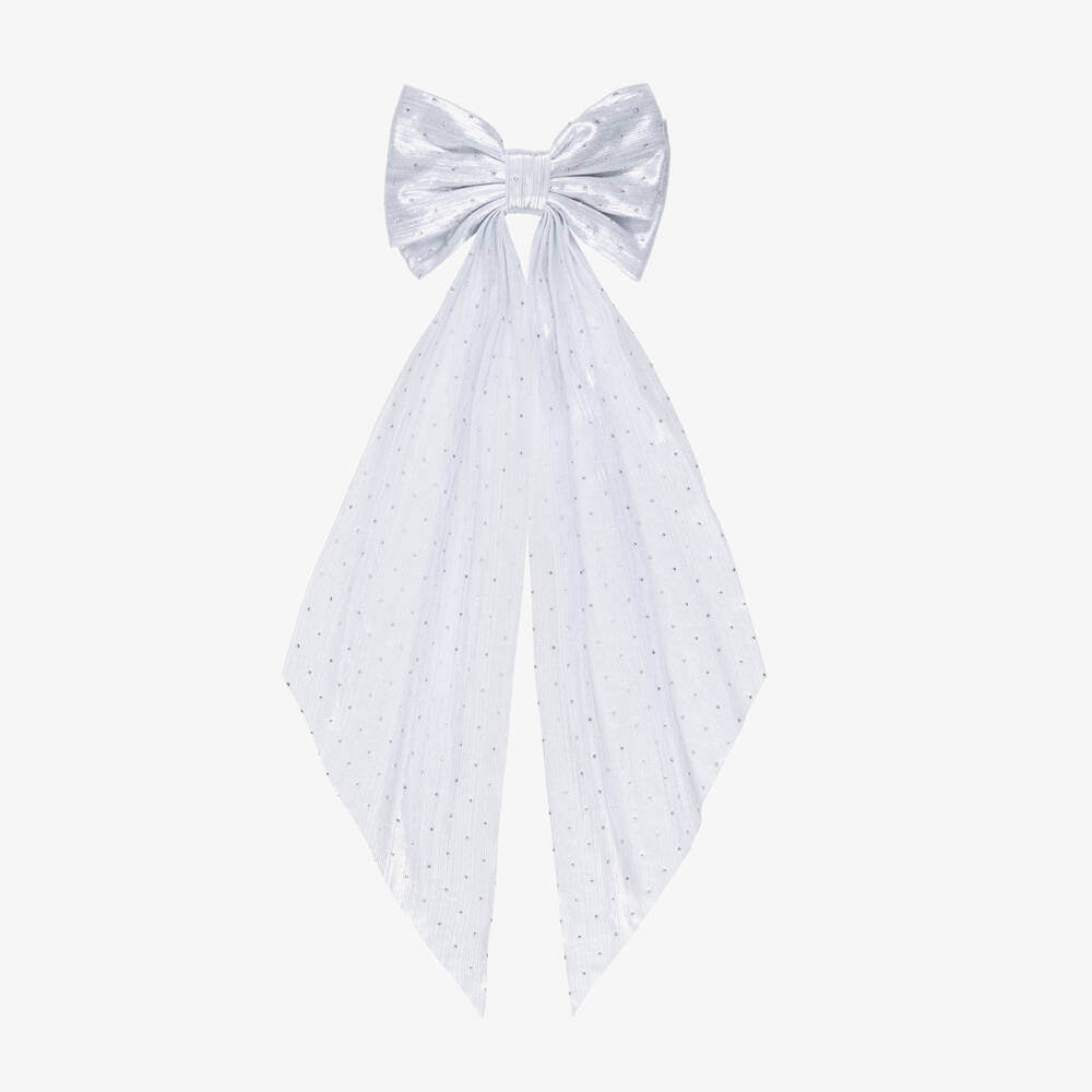 NAME IT-Girls Silver Diamantés Bow Hair Clip (15cm) | Childrensalon Outlet