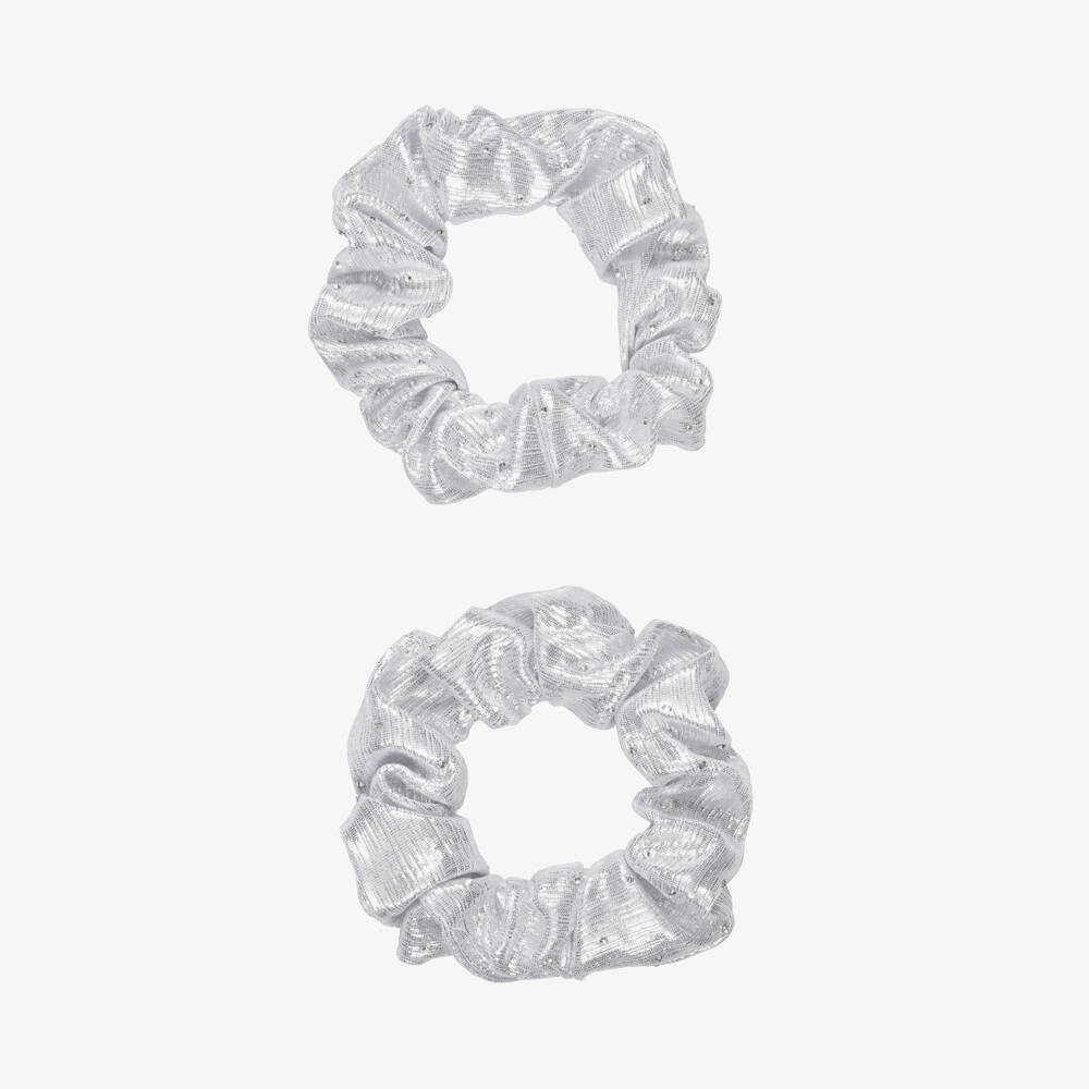 NAME IT-Girls Silver Diamantés Hair Scrunchies (2 Pack) | Childrensalon Outlet