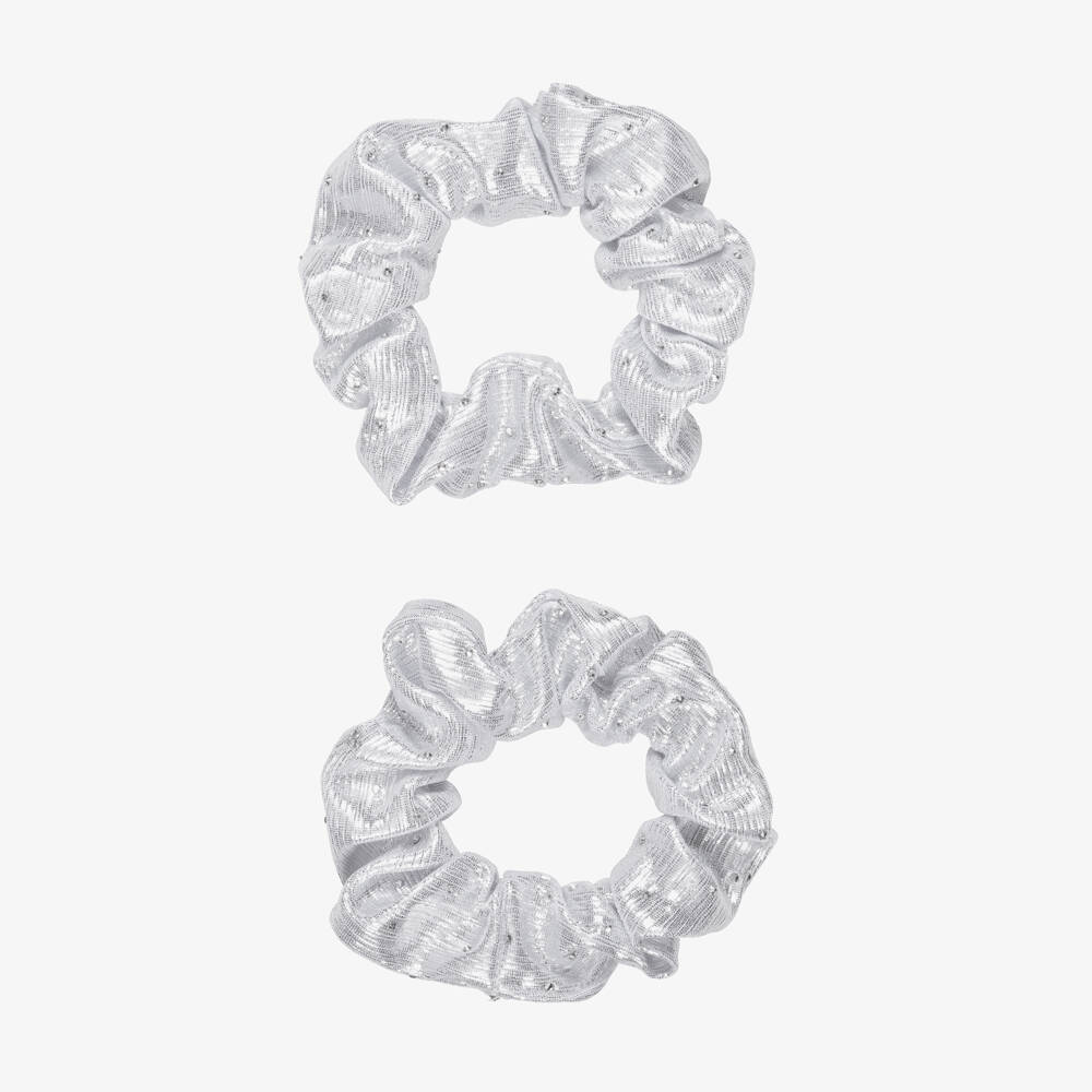 NAME IT-Girls Silver Diamantés Hair Scrunchies (2 Pack) | Childrensalon Outlet