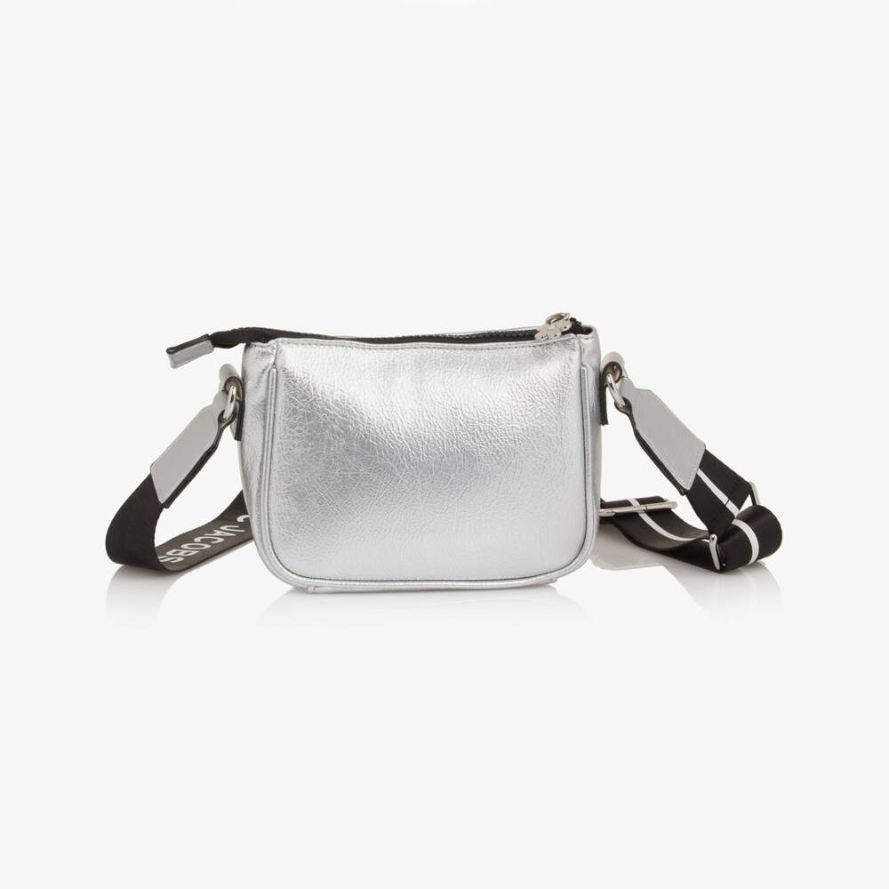 MARC JACOBS-Girls Silver Faux Leather Shoulder Bag (16cm) | Childrensalon Outlet