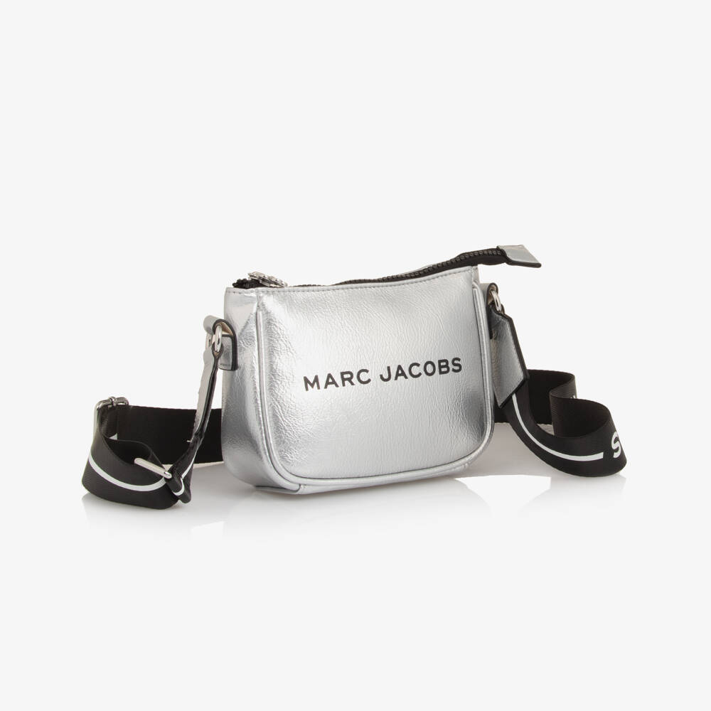 MARC JACOBS-Girls Silver Faux Leather Shoulder Bag (16cm) | Childrensalon Outlet