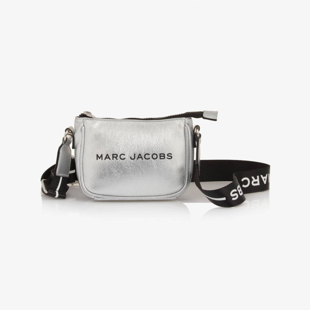 MARC JACOBS-Girls Silver Faux Leather Shoulder Bag (16cm) | Childrensalon Outlet