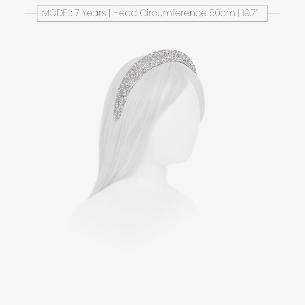 NAME IT-Girls Silver Glitter & Pearl Bead Hairband | Childrensalon Outlet