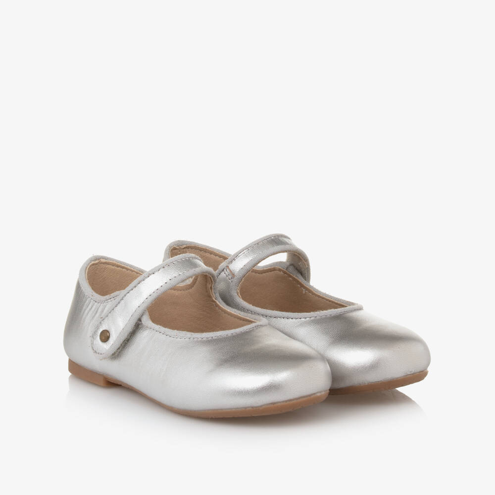 Old Soles-Girls Silver Mary Jane Leather Shoes | Childrensalon Outlet