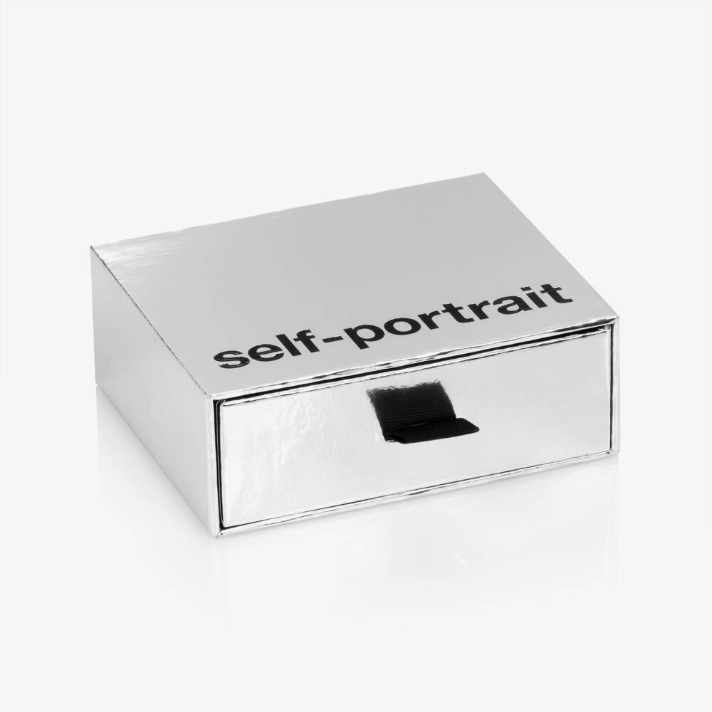 Self-Portrait-Girls Silver Micro Crystal Bow Necklace (50cm) | Childrensalon Outlet