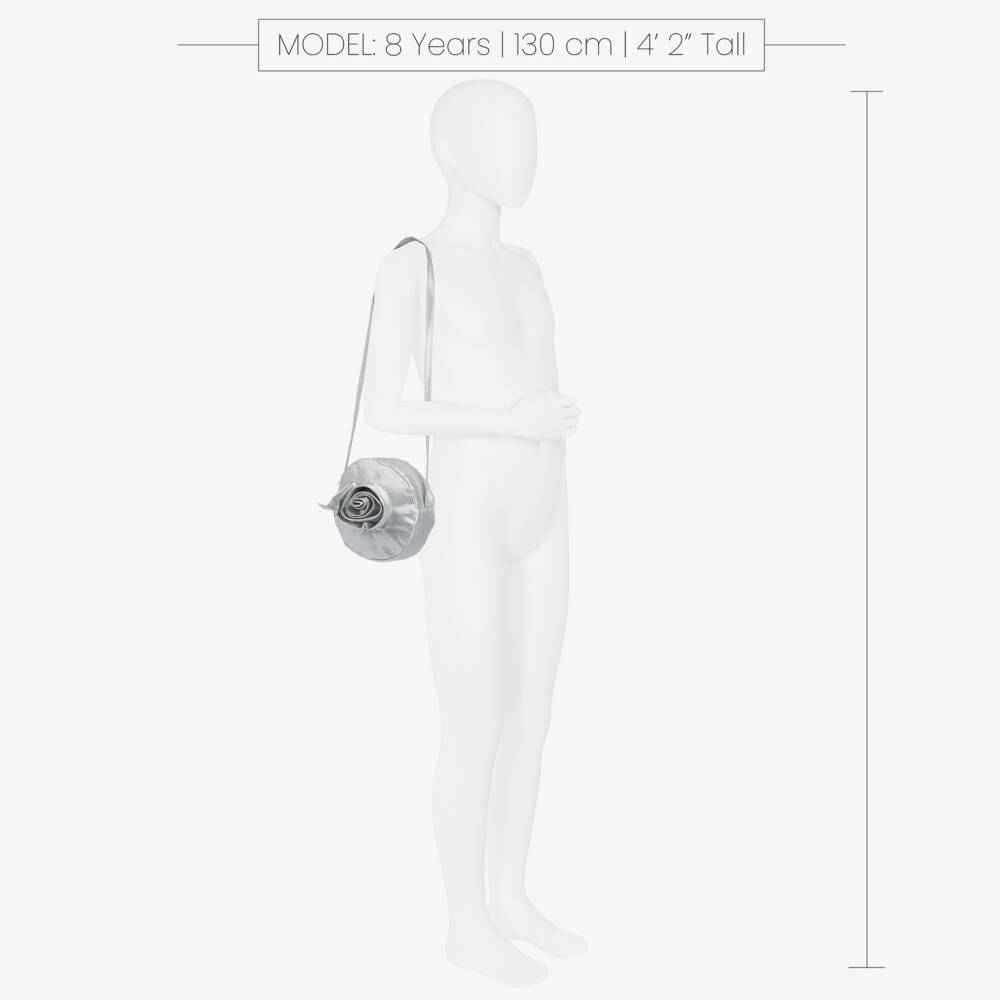 Mama Luma-Girls Silver Rose Circular Shoulder Bag (16cm) | Childrensalon Outlet