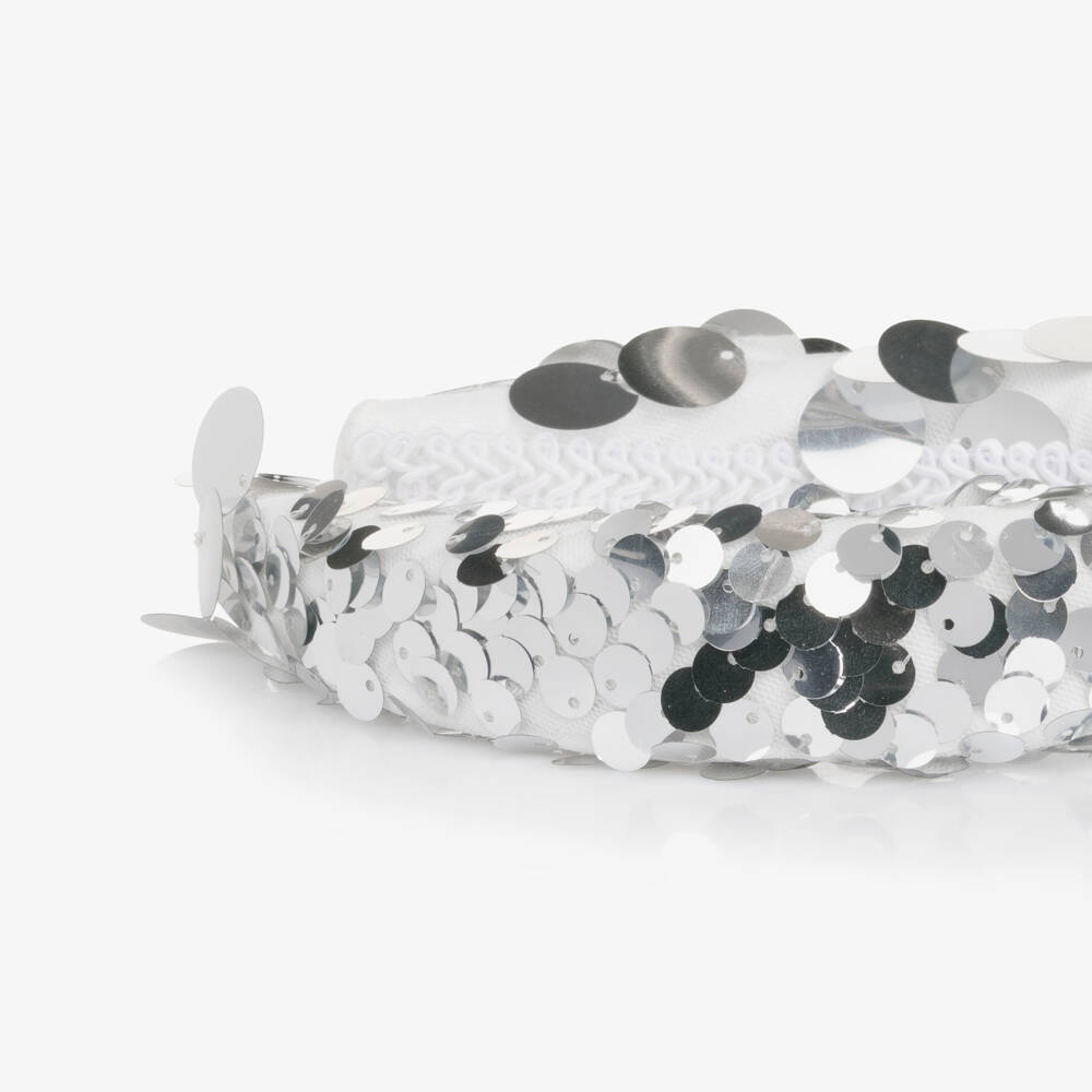 Junona-Girls Silver Sequin Padded Hairband | Childrensalon Outlet