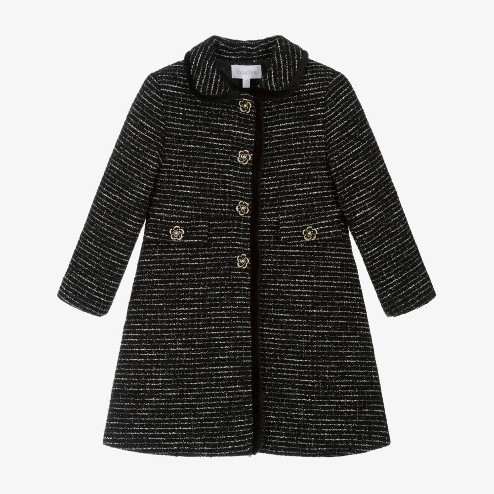 Patachou-Girls Sparkly Black Tweed Coat | Childrensalon Outlet