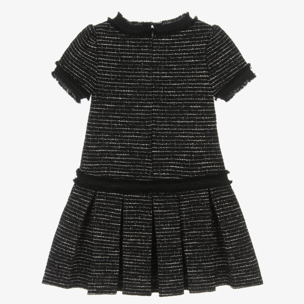 Patachou-Girls Sparkly Black Tweed Dress | Childrensalon Outlet