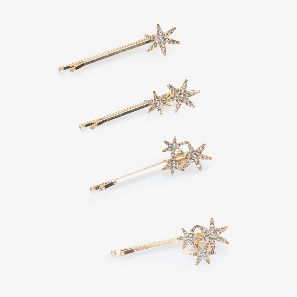 Mimi & Lula-Girls Sparkly Diamanté Star Hair Grips (4 Pack) | Childrensalon Outlet