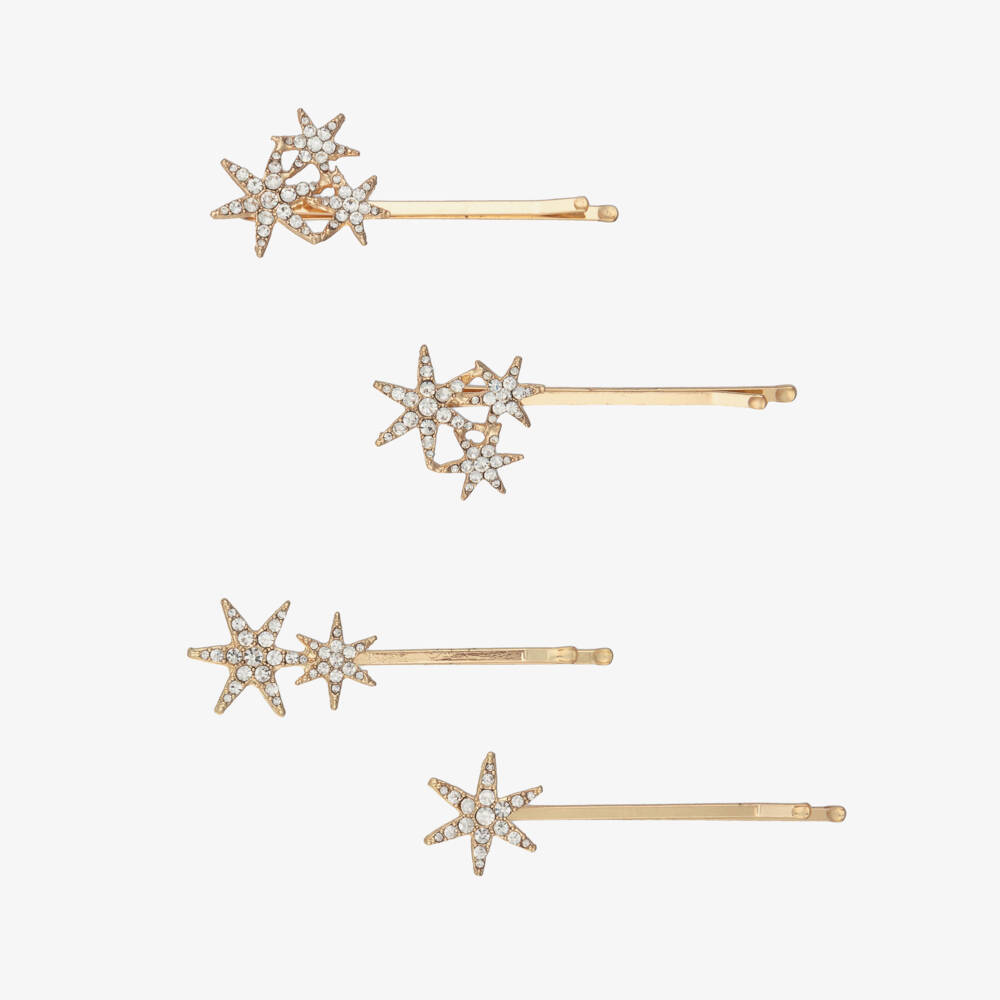 Mimi & Lula-Girls Sparkly Diamanté Star Hair Grips (4 Pack) | Childrensalon Outlet