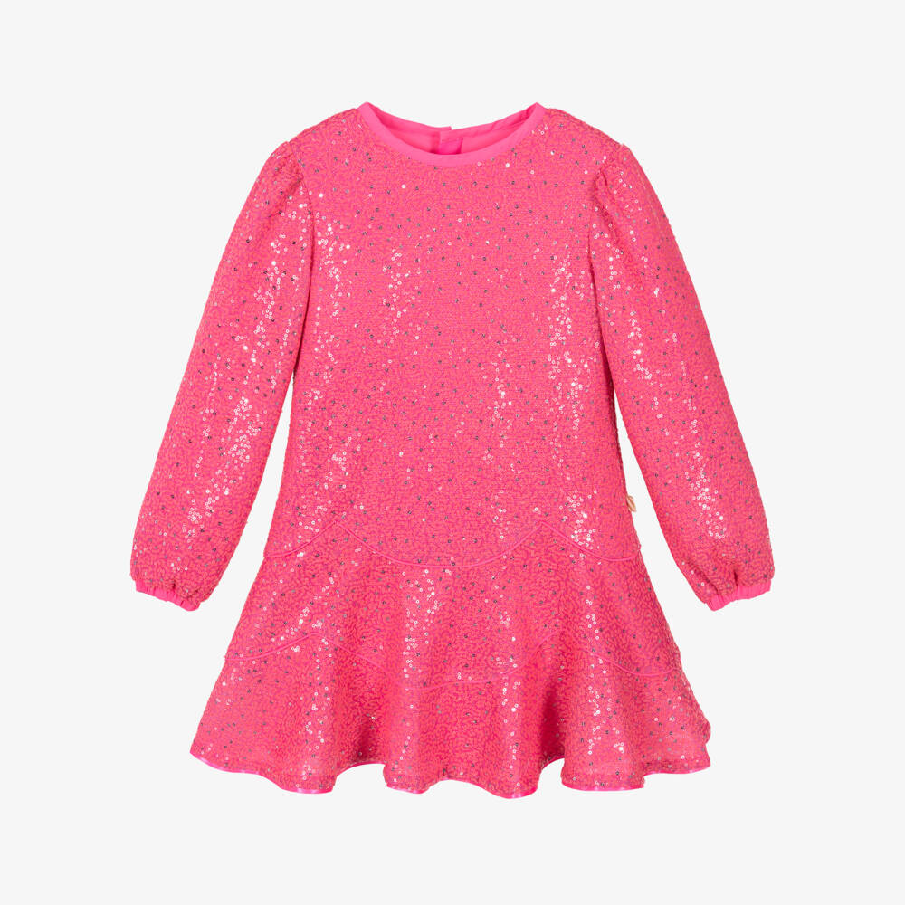Billieblush-Girls Sparkly Pink Sequinned Dress | Childrensalon Outlet