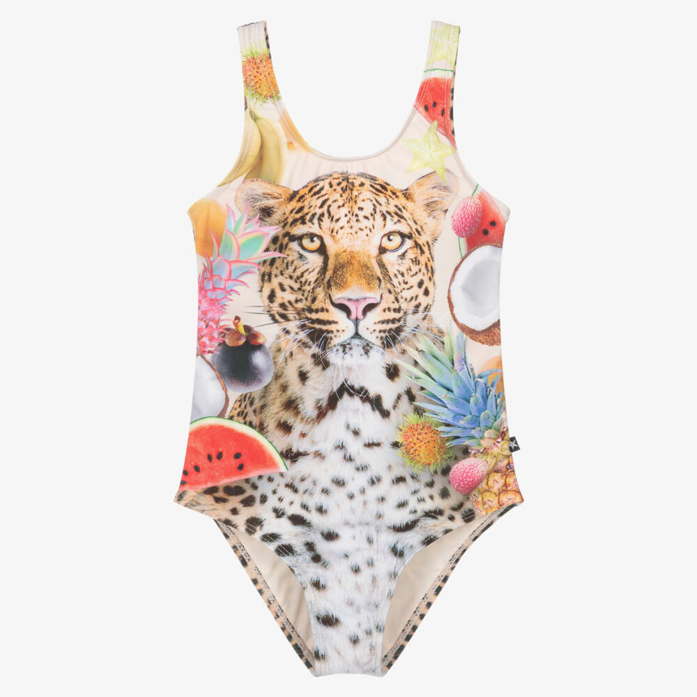 Molo-Girls Tropical Leopard Swimsuit (UPF50+) | Childrensalon Outlet