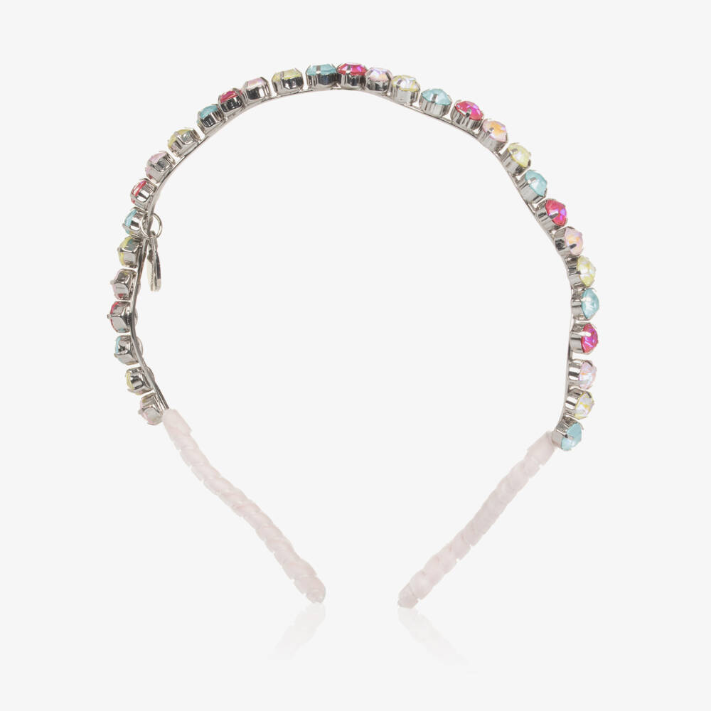 Monnalisa-Girls Wavy Multicolour Beaded Hairband | Childrensalon Outlet