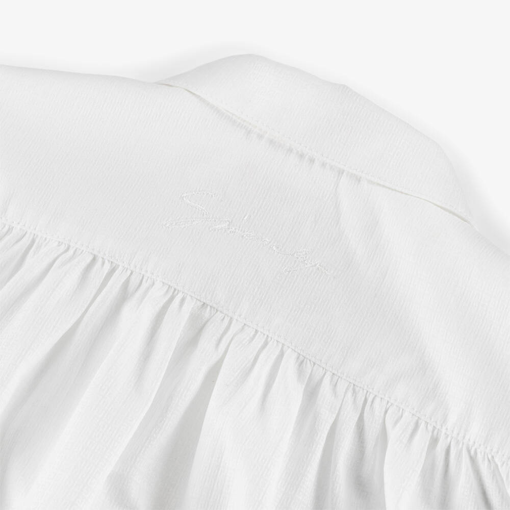 Givenchy-Girls White 4G Jacquard Cotton Shirt | Childrensalon Outlet