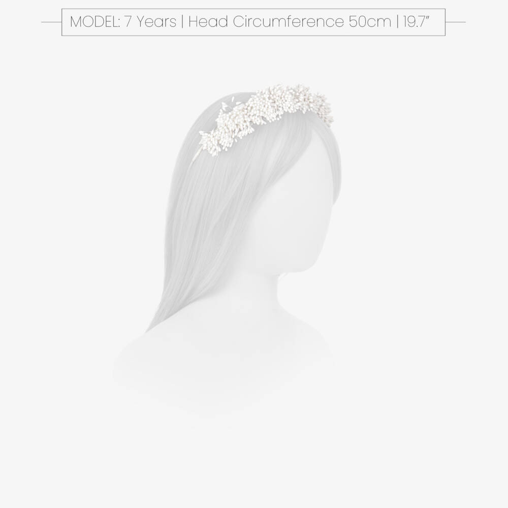 Tartine et Chocolat-Girls White Beaded Headband | Childrensalon Outlet
