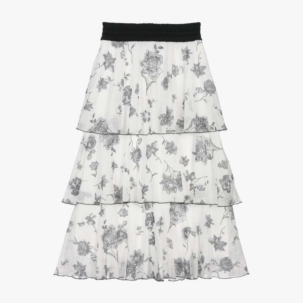 Nessi Byrd-Кремовая юбка из сетки с цветочным узором для девочек | Childrensalon Outlet