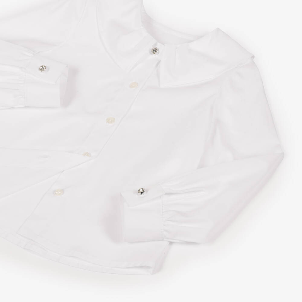 Lapin House-Girls White Blouse & Navy Blue Knitted Slipover Set | Childrensalon Outlet