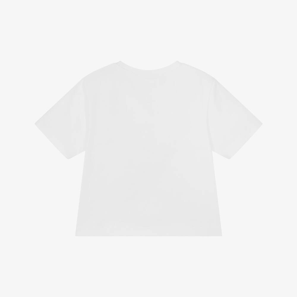 NAME IT-Girls White Cotton Bow Print T-Shirt | Childrensalon Outlet