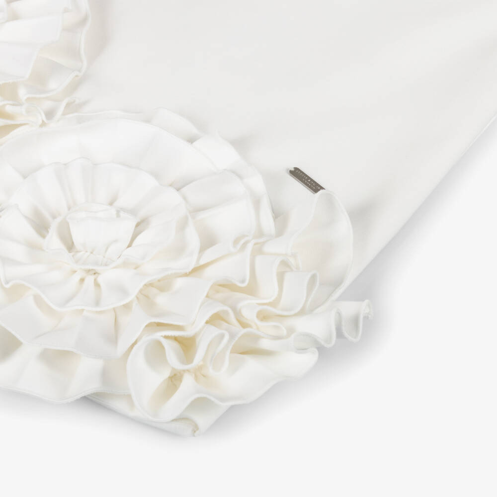 Jessie and James London-Girls White Cotton Floral Rosette Dress | Childrensalon Outlet