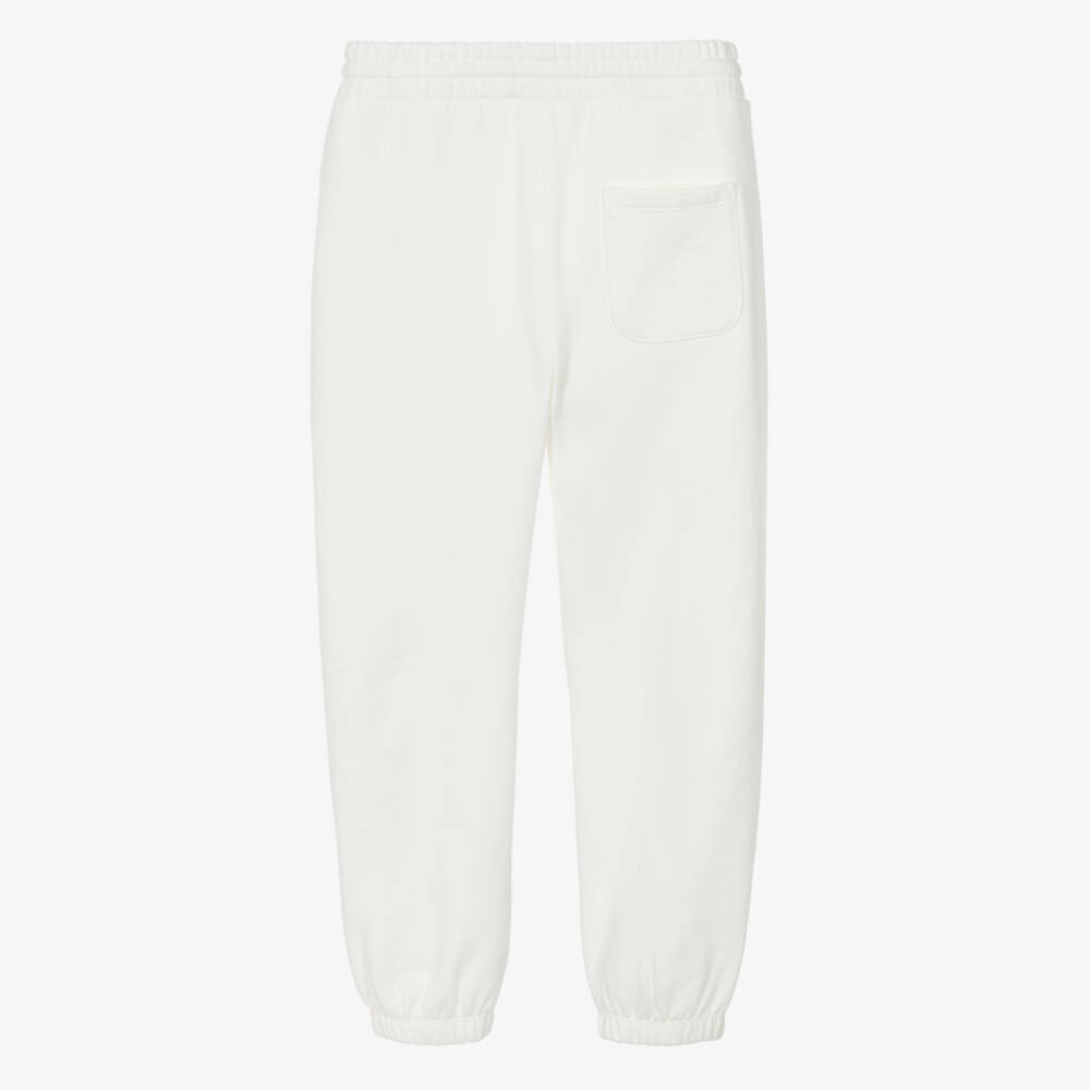Stella McCartney Kids-Girls White Cotton Happy Flower Joggers | Childrensalon Outlet