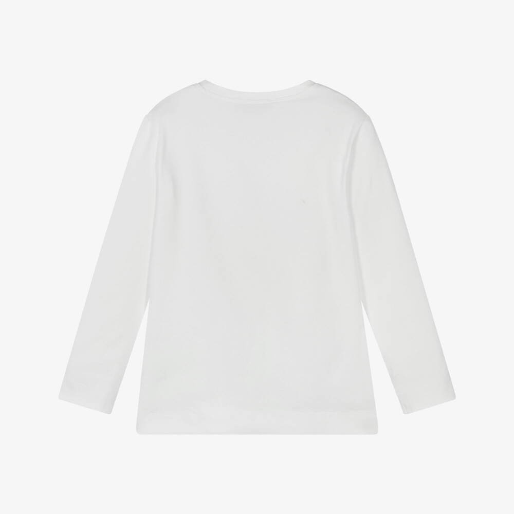 Monnalisa-Girls White Cotton Jersey Minnie Mouse Top | Childrensalon Outlet