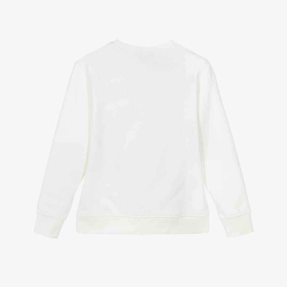 Stella McCartney Kids-Кремовый хлопковый свитшот с графикой для девочек | Childrensalon Outlet