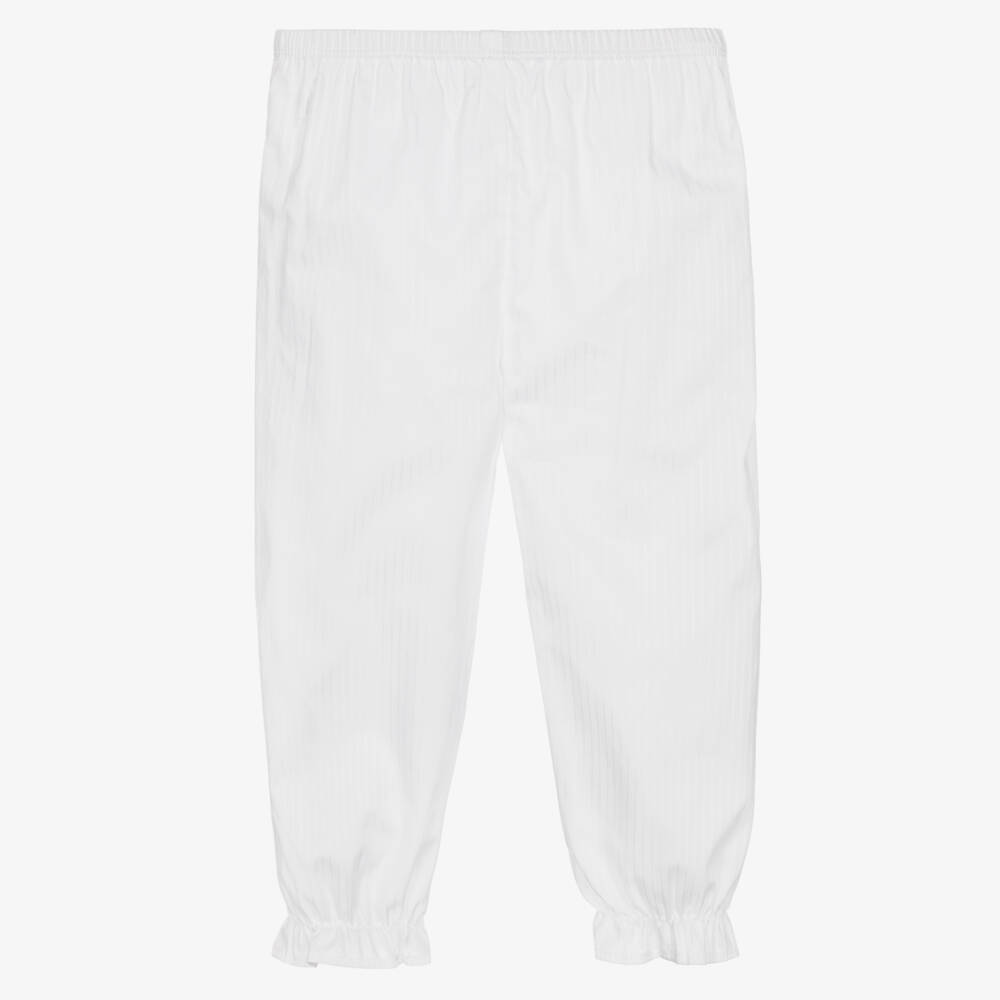 Mini-la-Mode-Girls White Cotton Smocked Pyjamas | Childrensalon Outlet