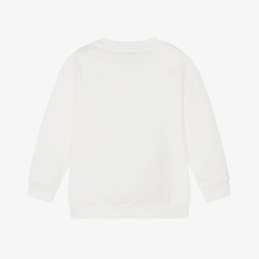 Fendi-Girls White Cotton Woodland Sweatshirt | Childrensalon Outlet