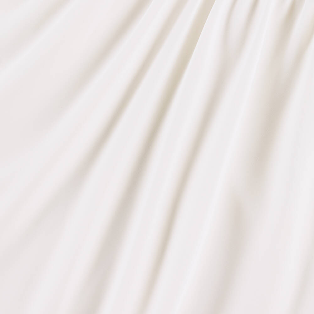 Elie Saab-Girls White Crêpe Embroidered Logo Dress with Bow | Childrensalon Outlet