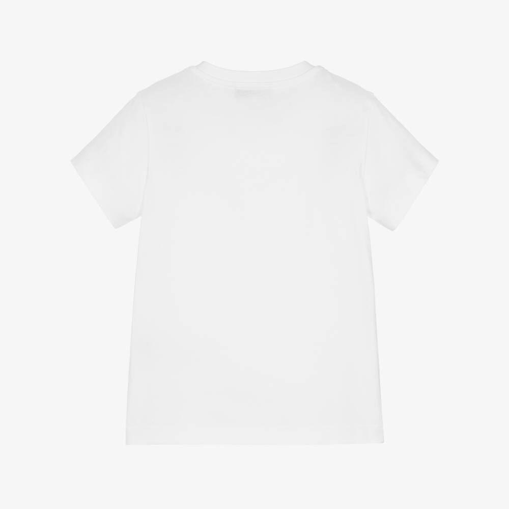 Missoni-Girls White Diamanté Logo Cotton T-Shirt | Childrensalon Outlet