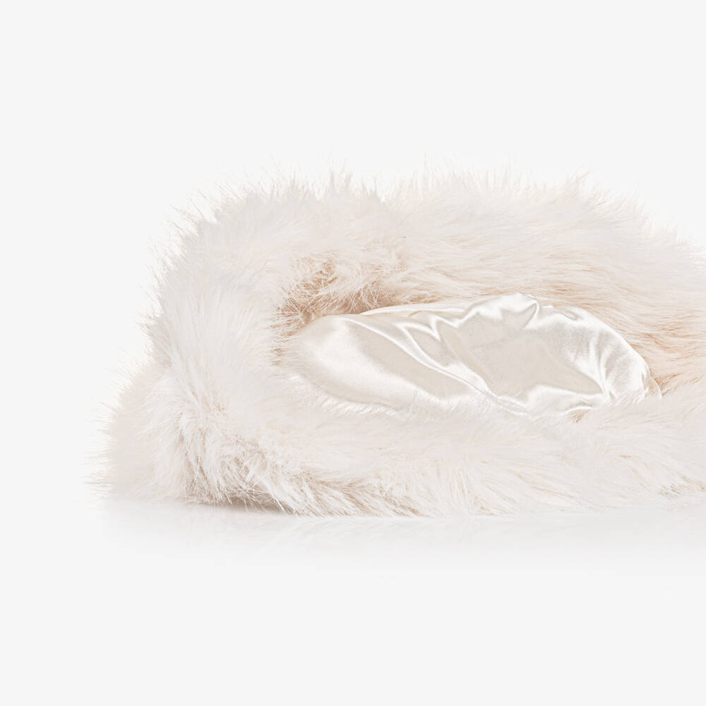 Guess-Girls White Faux Fur Bucket Hat | Childrensalon Outlet