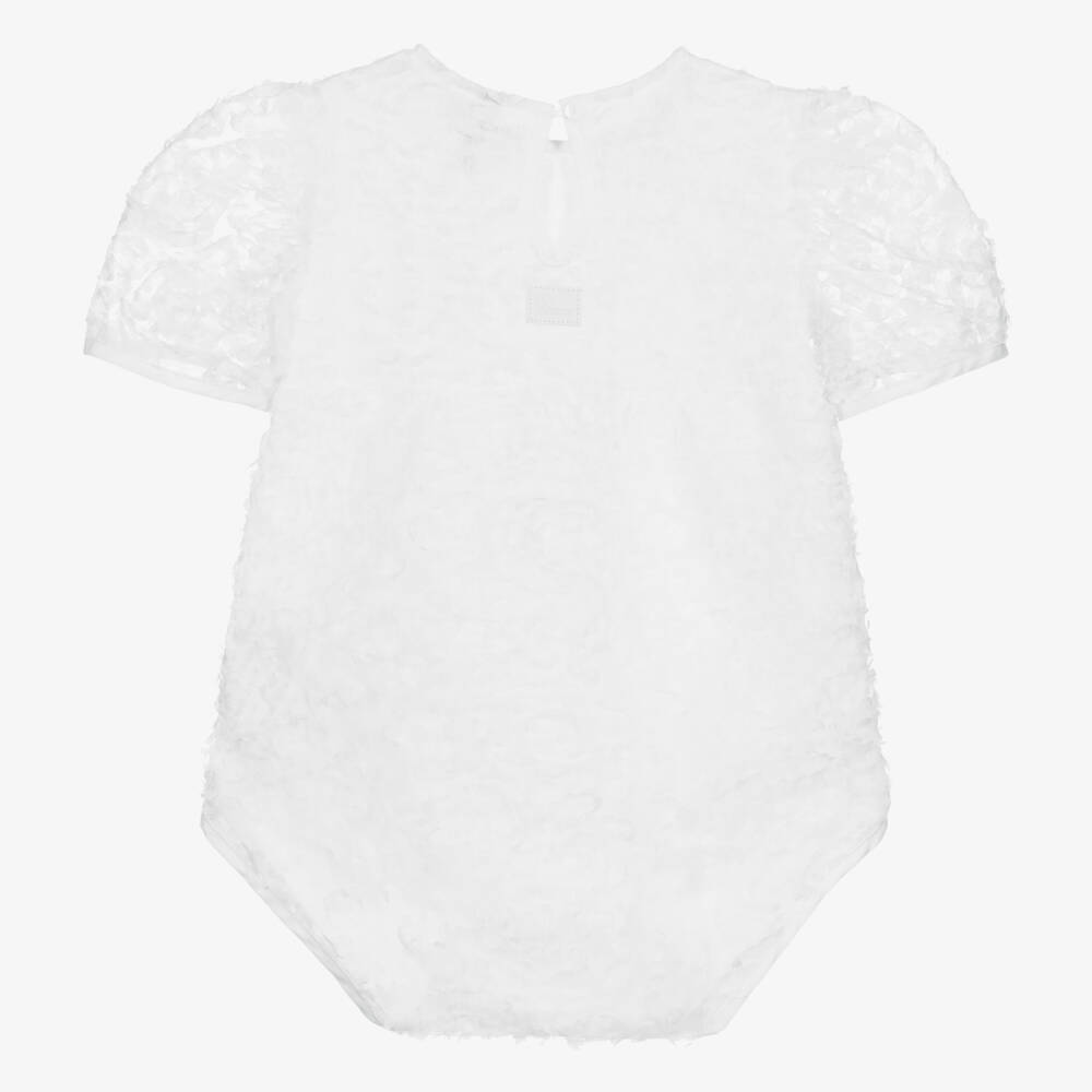 The Tiny Universe-Girls White Floral Lace Bodysuit | Childrensalon Outlet