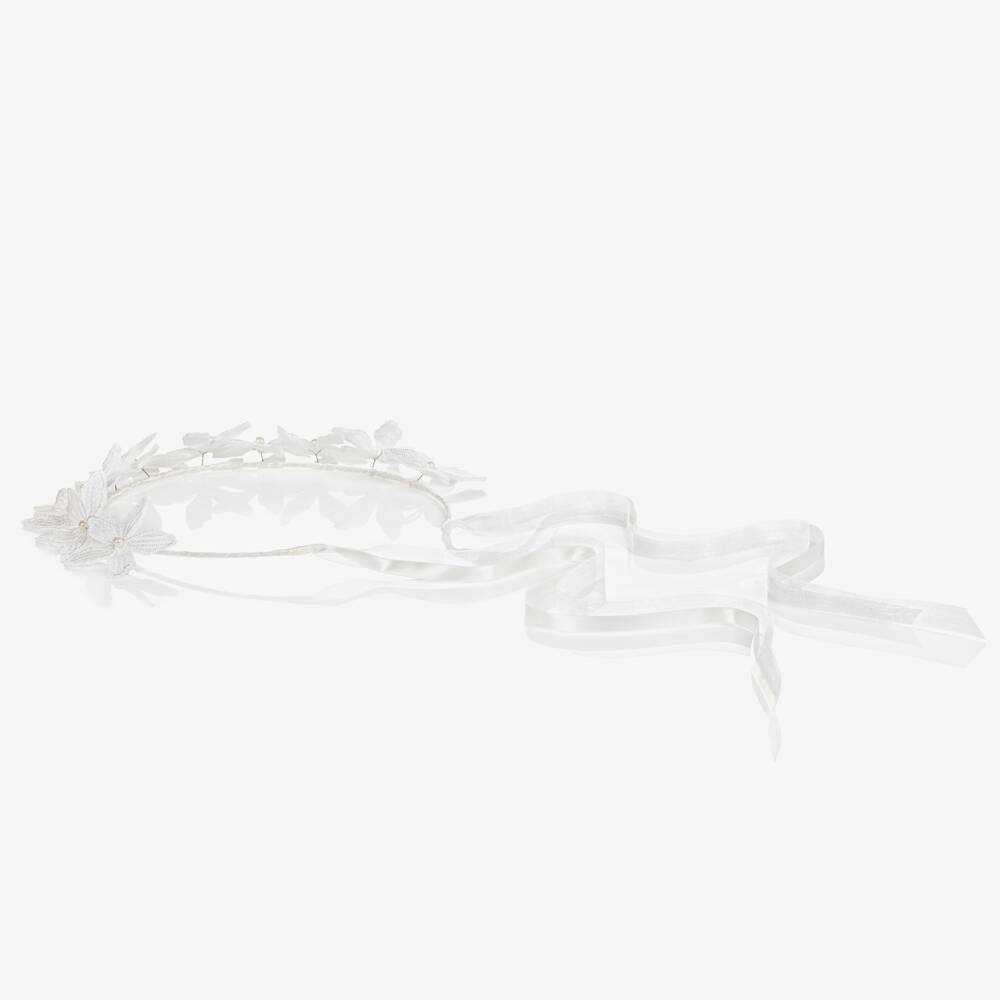 Sienna Likes To Party-Girls White Flower Garland | Childrensalon Outlet