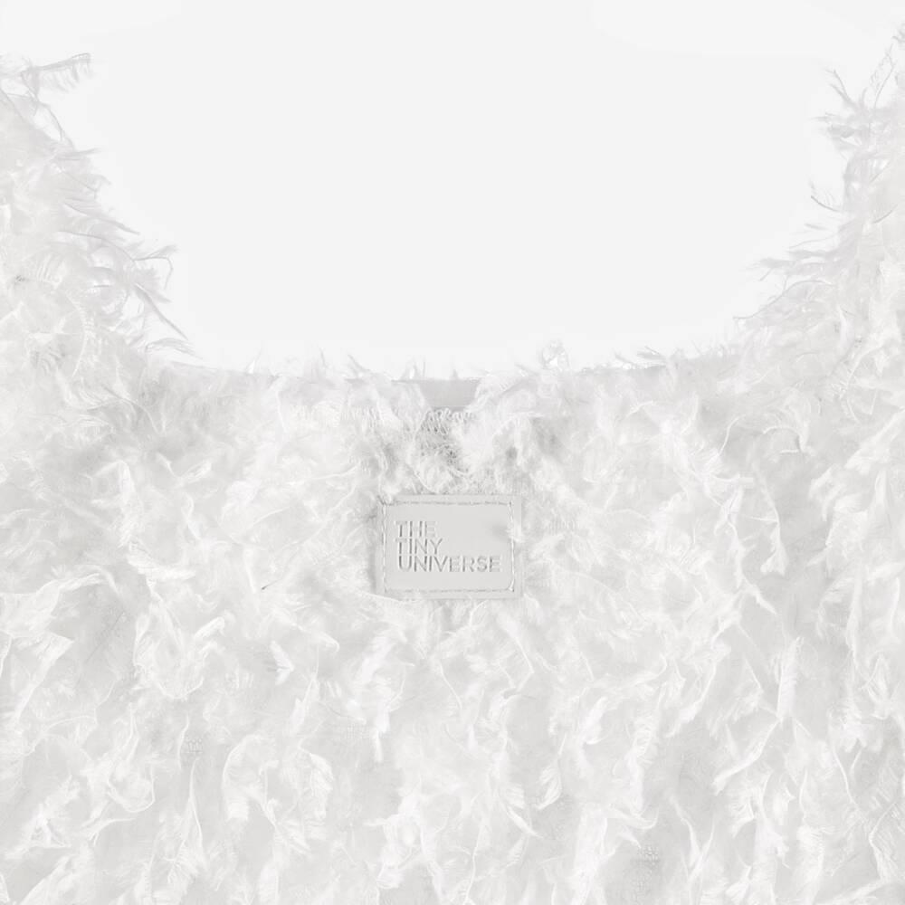 The Tiny Universe-Girls White Fluffy Dress | Childrensalon Outlet