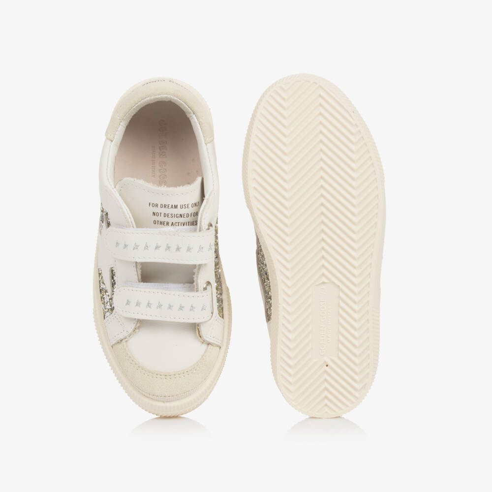 Golden Goose-Girls White Glitter & Leather May Trainers | Childrensalon Outlet