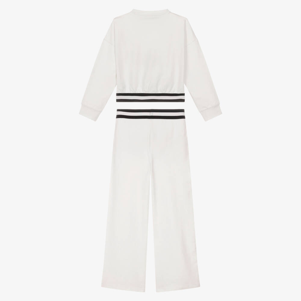 iDO-Girls White Jersey Tracksuit with Slogan Print | Childrensalon Outlet