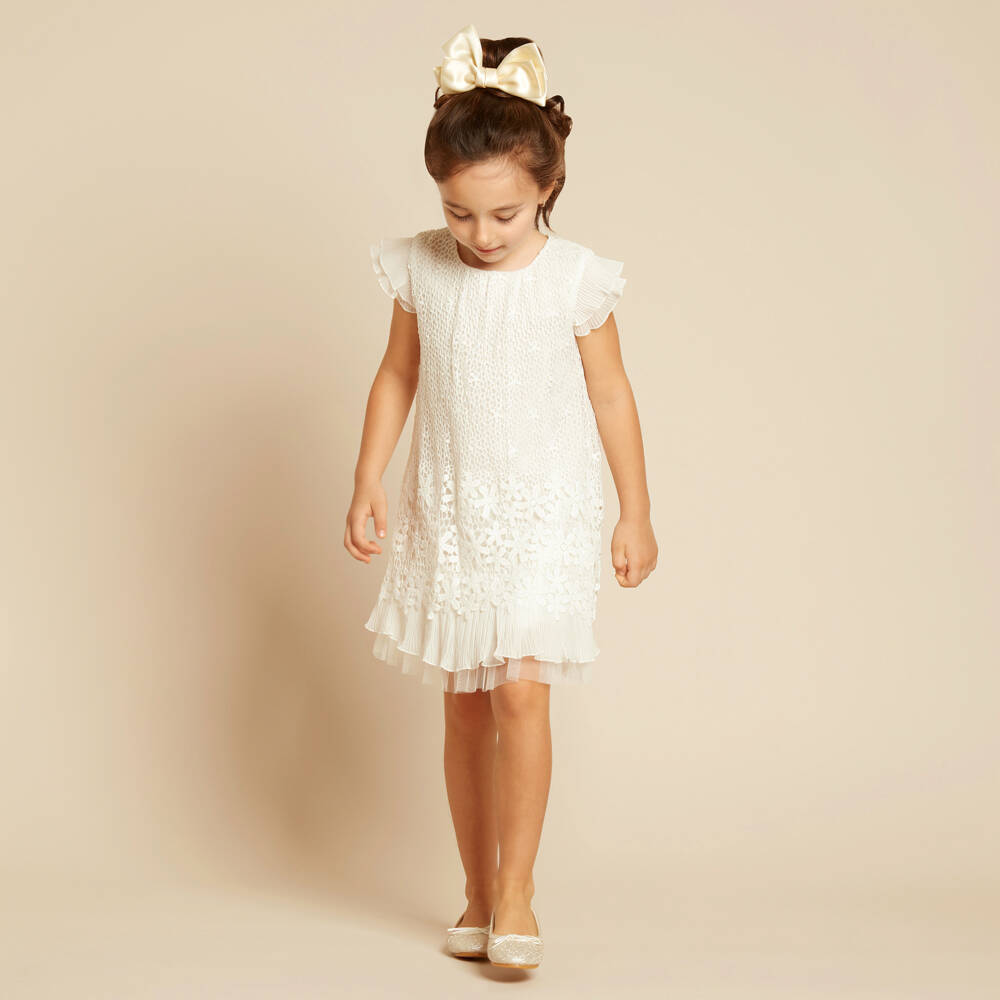 Romano-Girls White Lace Dress | Childrensalon Outlet