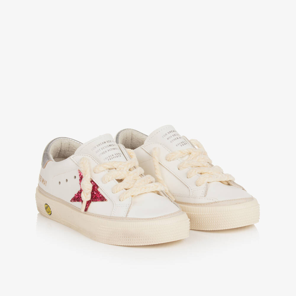 Golden Goose-Girls White Leather May Trainers | Childrensalon Outlet