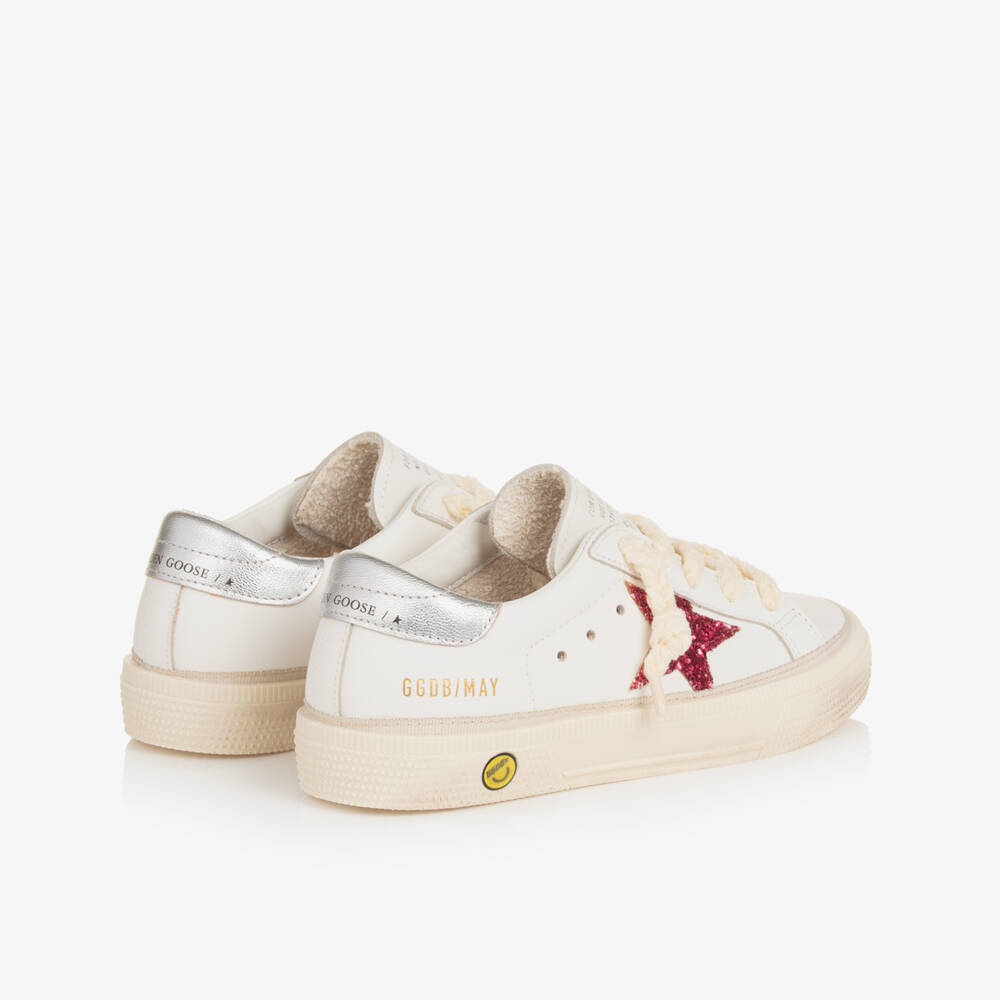 Golden Goose-Girls White Leather May Trainers | Childrensalon Outlet