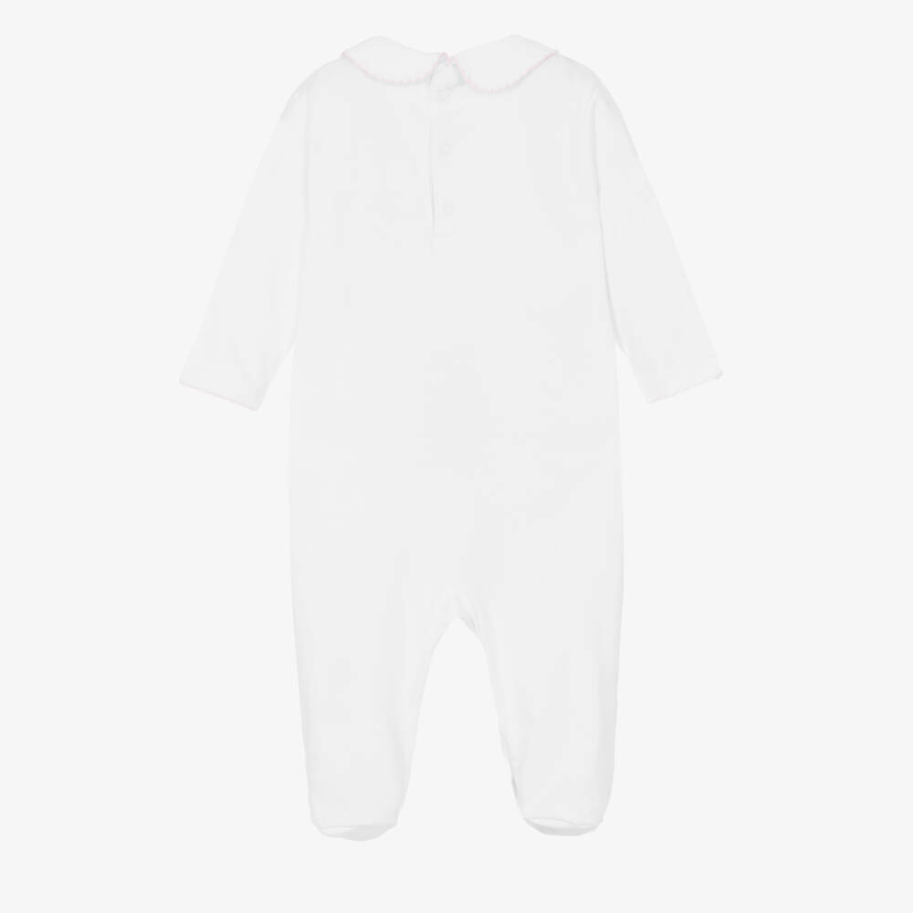 Kissy Kissy-Girls White Pima Cotton Smocked Babygrow | Childrensalon Outlet