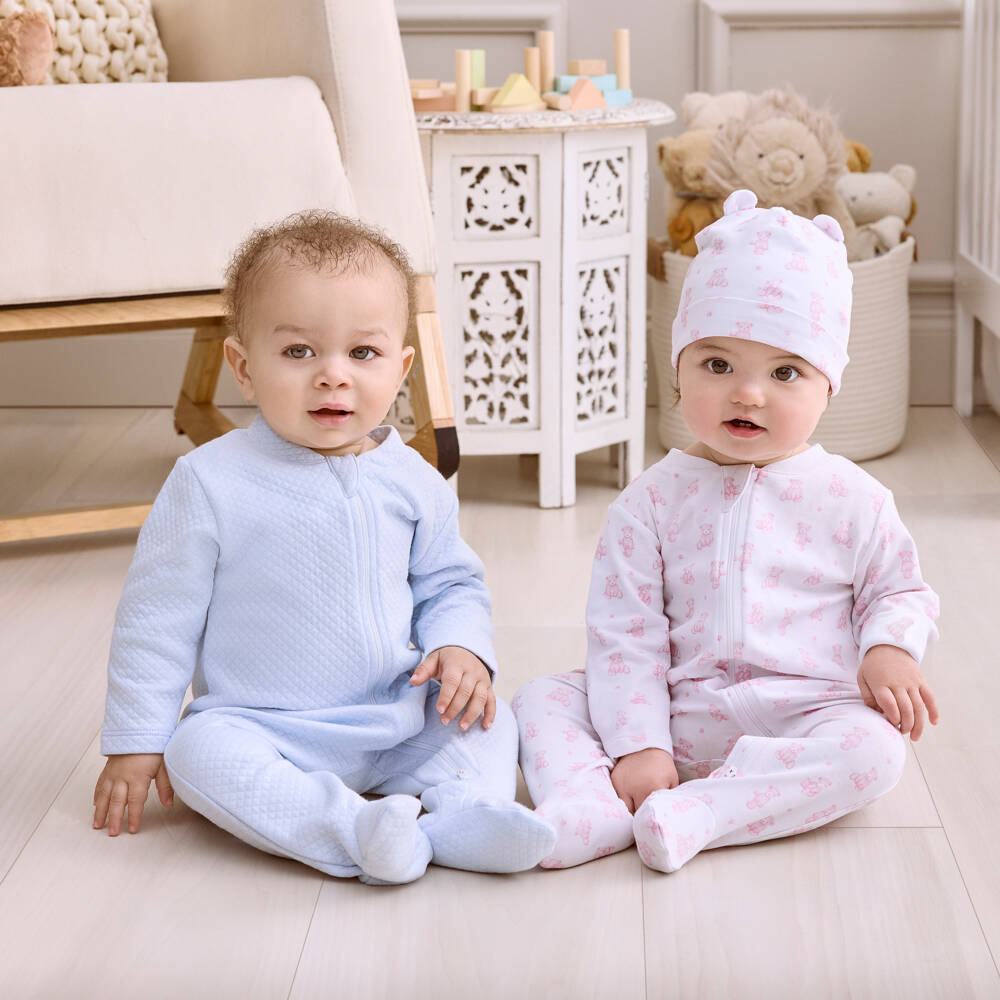 Kissy Kissy-Girls White & Pink Bear Babysuit Set | Childrensalon Outlet