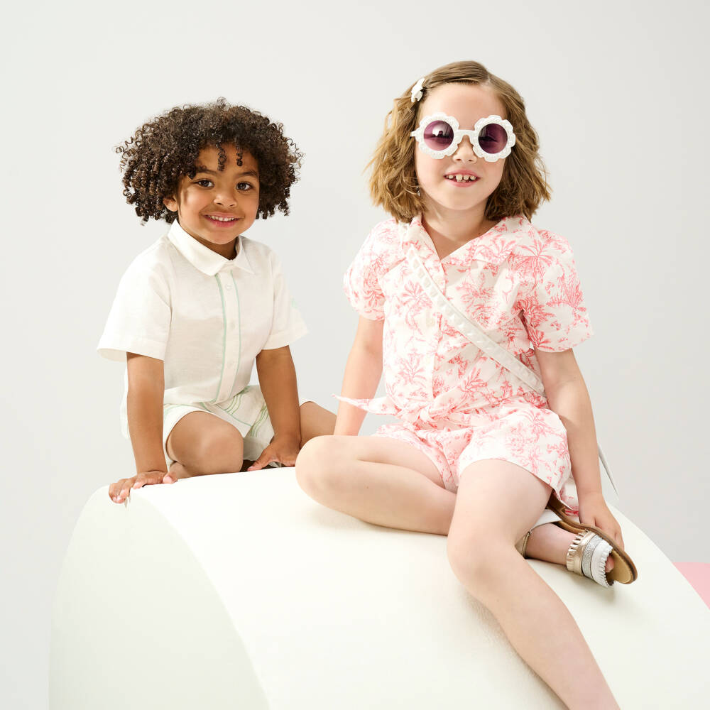 Tartine et Chocolat-طقم بناتي قطن أحمر وأبيض | Childrensalon Outlet