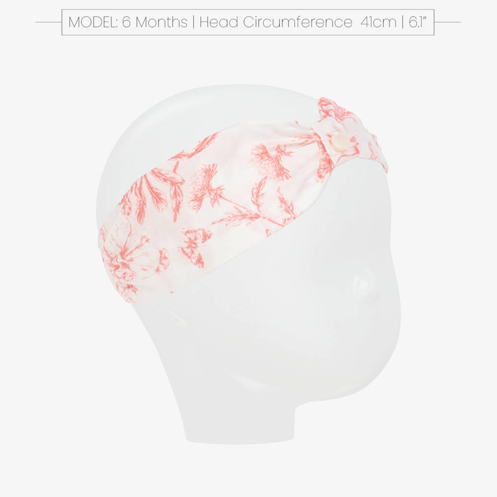 Tartine et Chocolat-Girls White & Red Floral Print Cotton Headband | Childrensalon Outlet